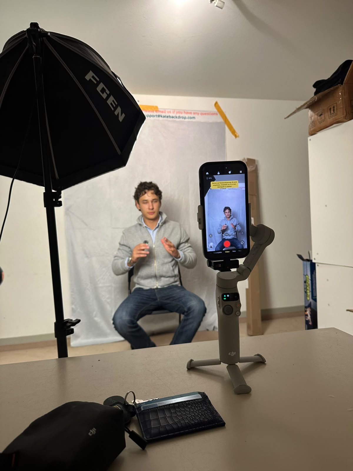 Studio-Setup mit Softbox-Licht